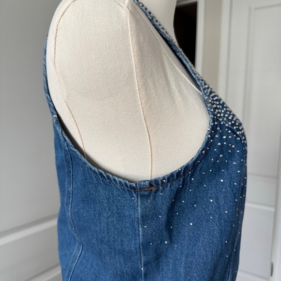 NWT Silver Springs Embellished Medium wash Denim Vest Size Medium - Picture 5 of 7